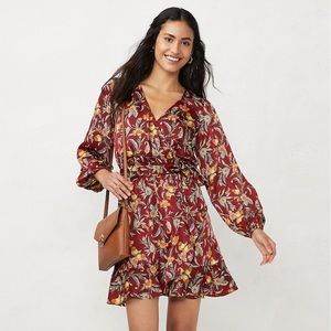 Women's LC Lauren Conrad Balloon Sleeve Faux-Wrap Dress XL